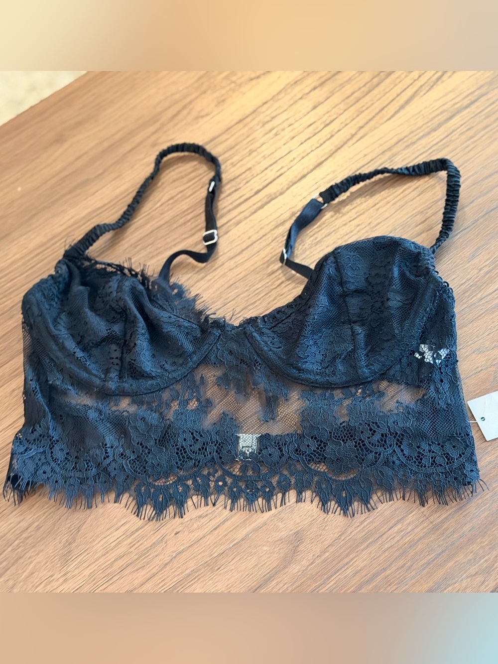 NWT Size Small NUE Garage Bustier Spice Lace Jet Black Bra Sexy Lingerie